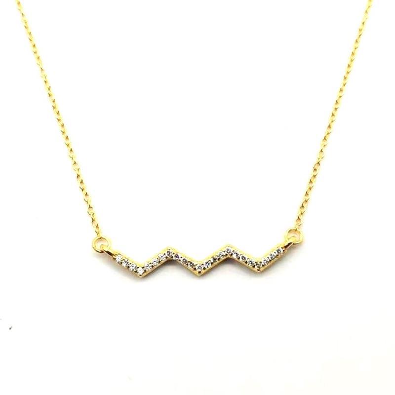 New S925 Sterling Silver Heartbeat Diamond Pendant