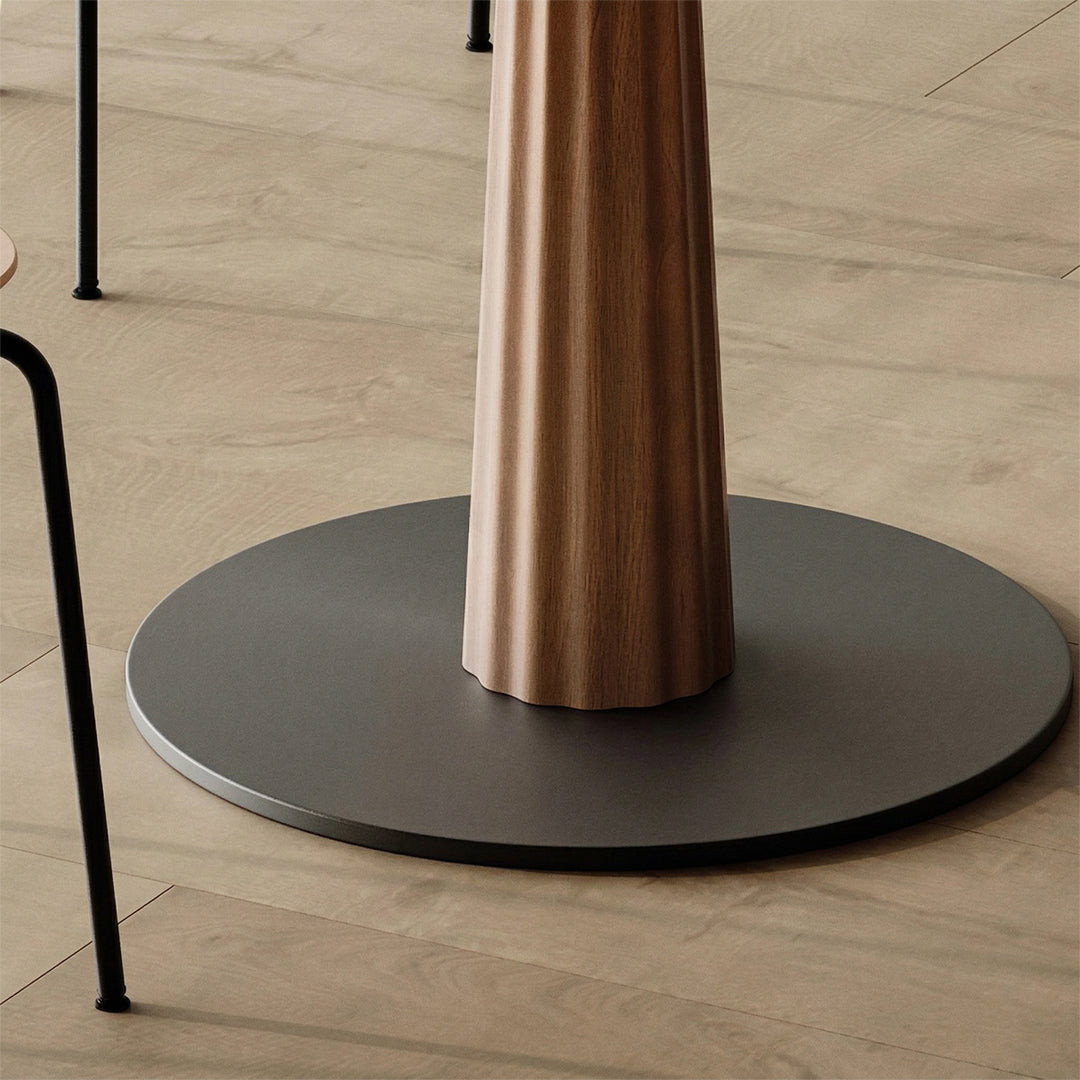 Anderson Small Round Dining Table, Sintered Stone & Solid Wood