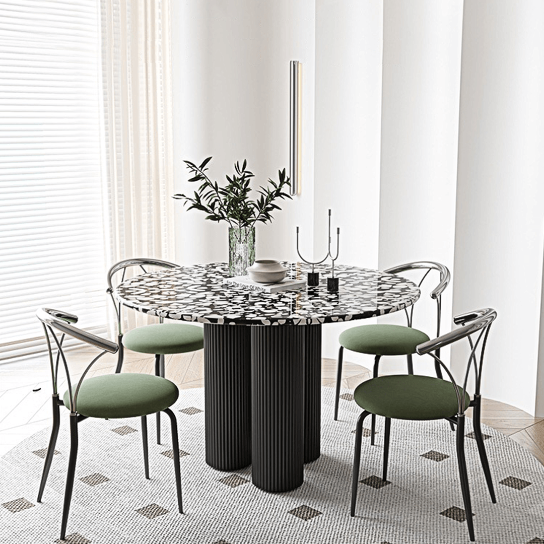 Martinez Small Round Dining Table, Marble
