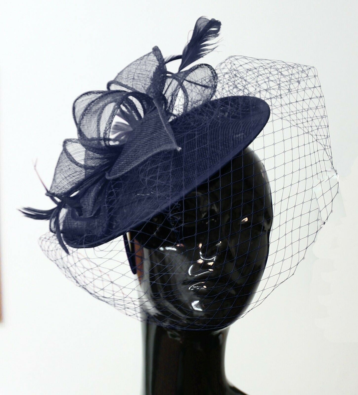 Medium Saucer Sinamay Headband Fascinator Wedding Ascot Hat Hatinator Birdcage Veil