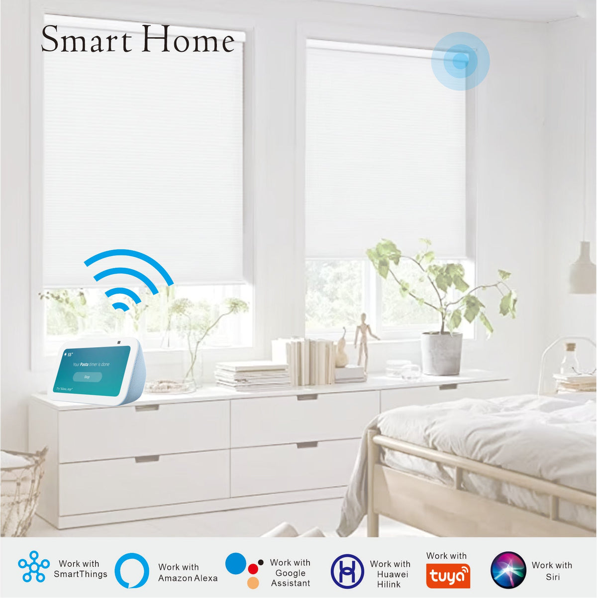 Paired With 15 Channel Remote Control And Solar Charging Panel, Electric Blinds, Intelligent Remote Blinds, Silent Motor, Cordless Sunshade, Dimmable Blinds