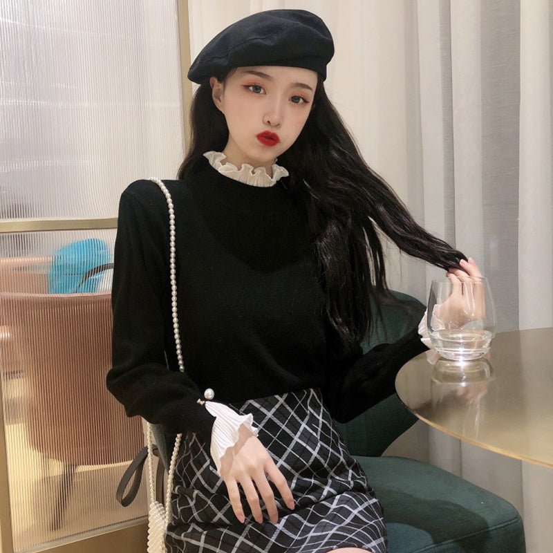 New Patchwork Black Top For Women