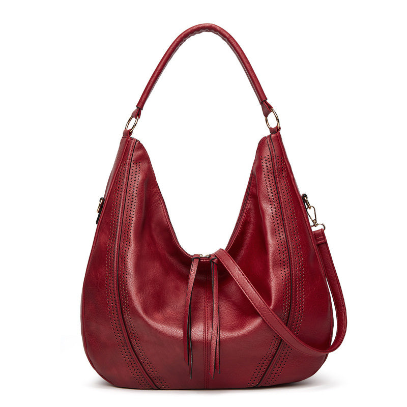New Trend Retro Large Capacity Tote Shoulder Bag Tassel Hollow One-shoulder Casual Bag Women's Big Bag Casual Bag