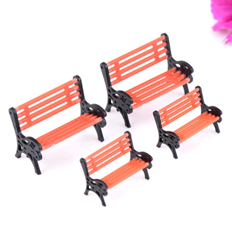 Miniature Model Mini Park Recliner Seat Chair Stool Plastic Artifact