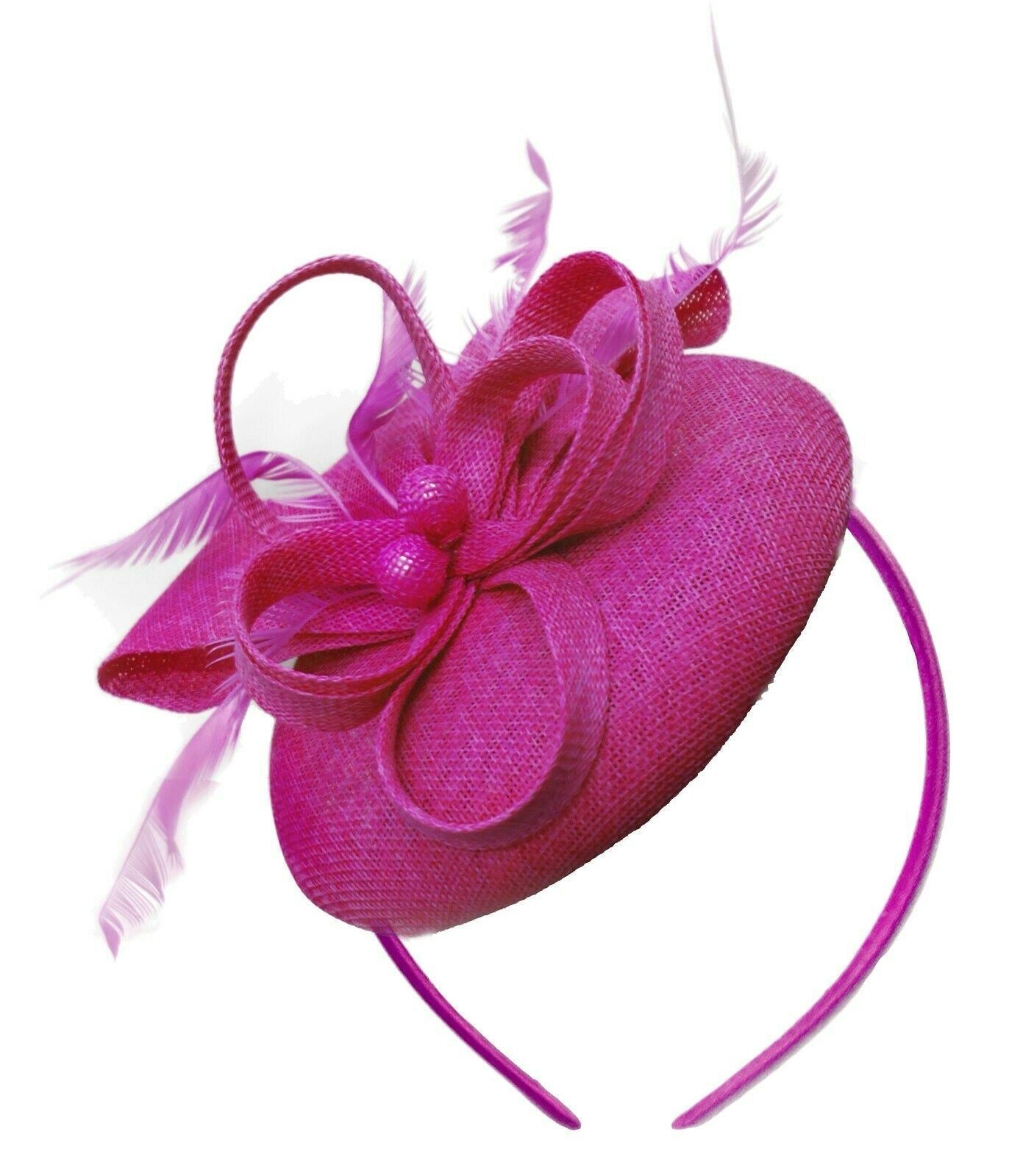 Round Pillbox Bow Sinamay Headband Fascinator Weddings Ascot Hatinator Races