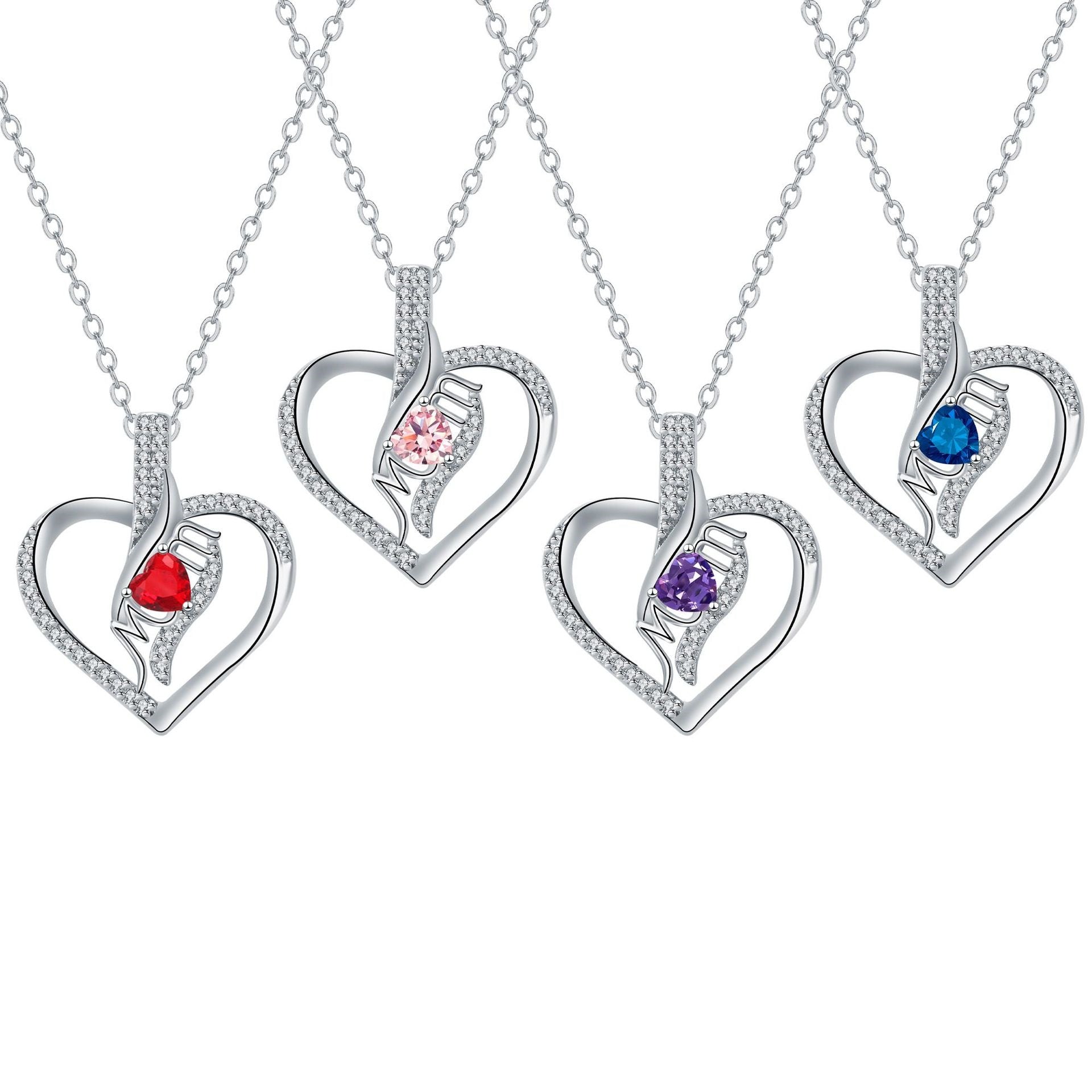 MOM Love Inlaid Women's Necklace Mother's Day Gift