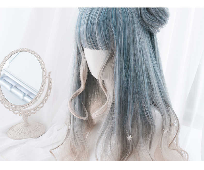 Facial gradation wig with sideburns