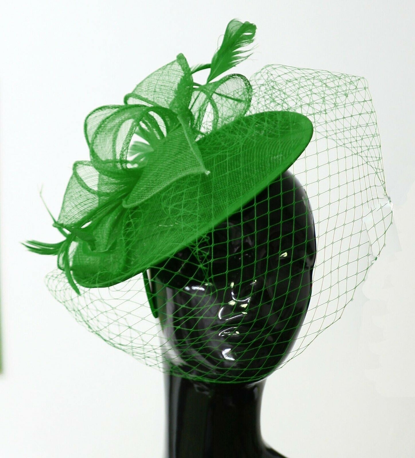Medium Saucer Sinamay Headband Fascinator Wedding Ascot Hat Hatinator Birdcage Veil