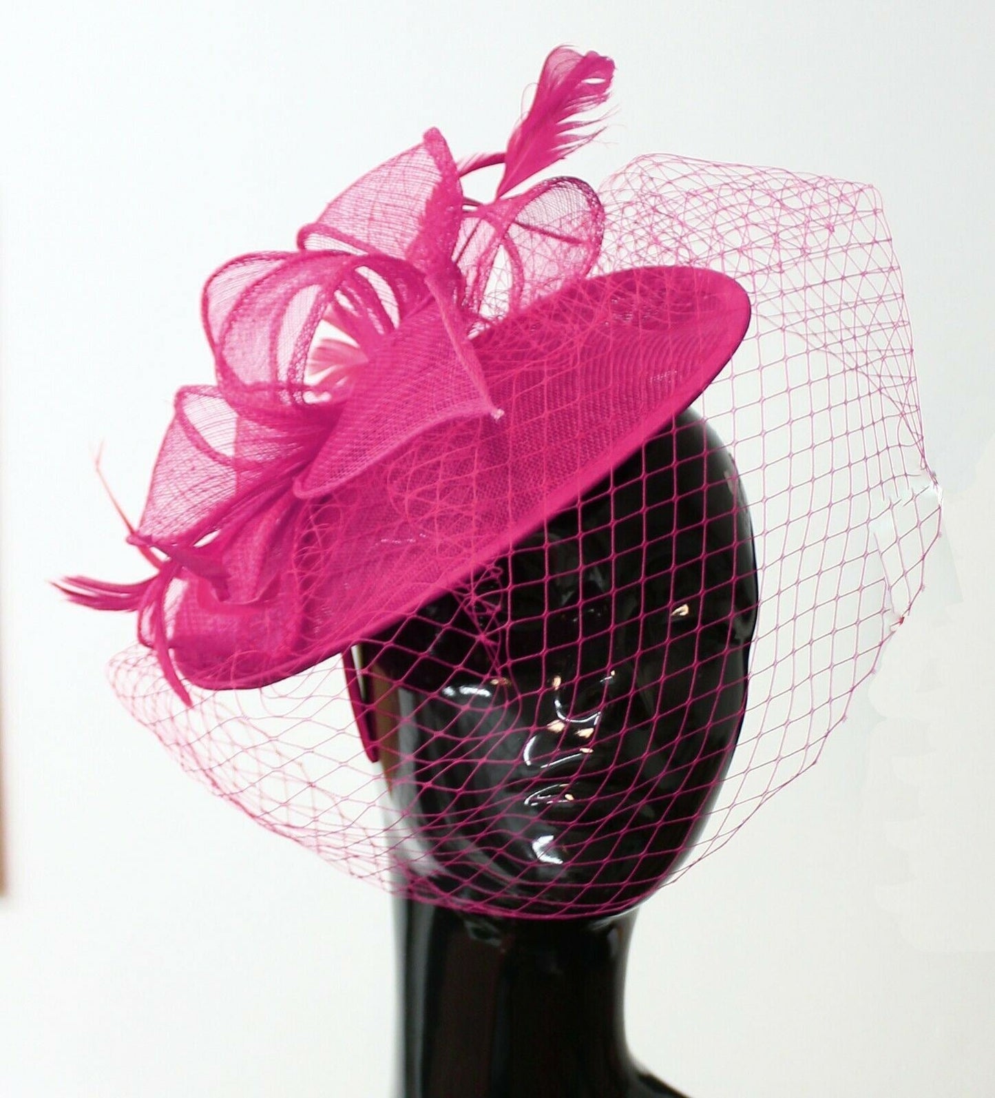 Medium Saucer Sinamay Headband Fascinator Wedding Ascot Hat Hatinator Birdcage Veil