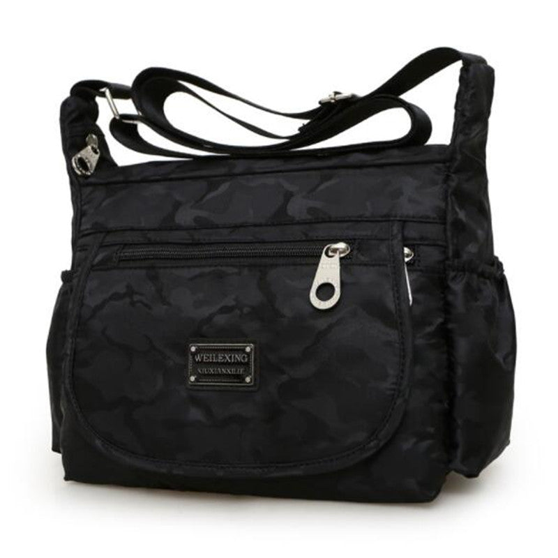 Casual Waterproof Nylon Printed Middle-Aged and Elderly Shoulder Bag Simple Cloth Bag Messenger Bag