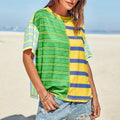 Women's Striped Casual Loose-fitting Short-sleeve Shirt