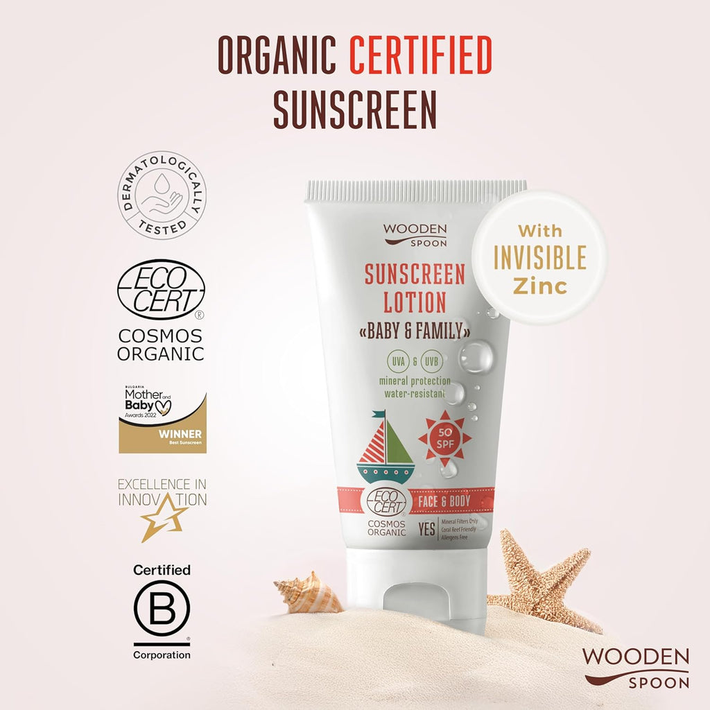 Organic Sunscreen Lotion Baby & Family 50 SPF - 150ml