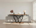 140cm Console Table Sofa Table with Butterfly Metal Frame