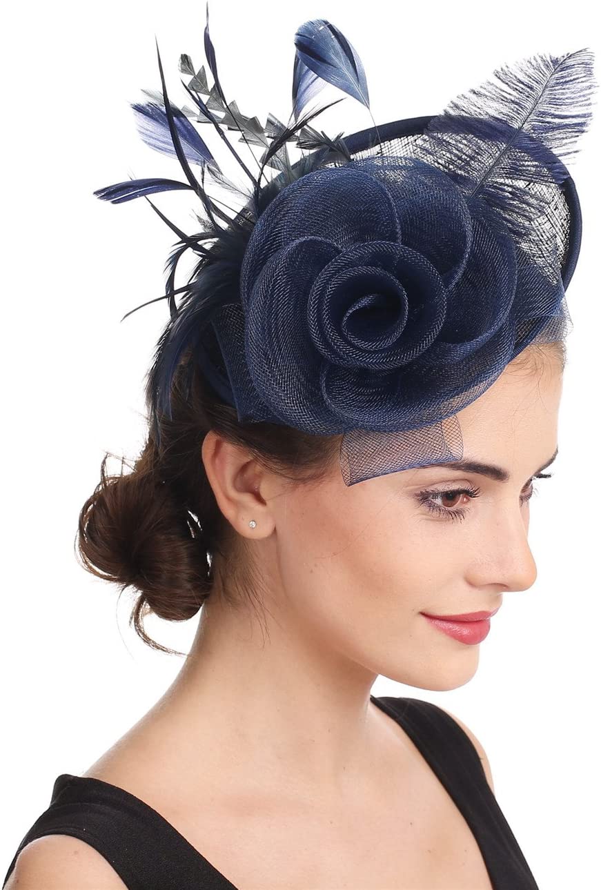 Sinamay Base Flower Fascinator on Headband