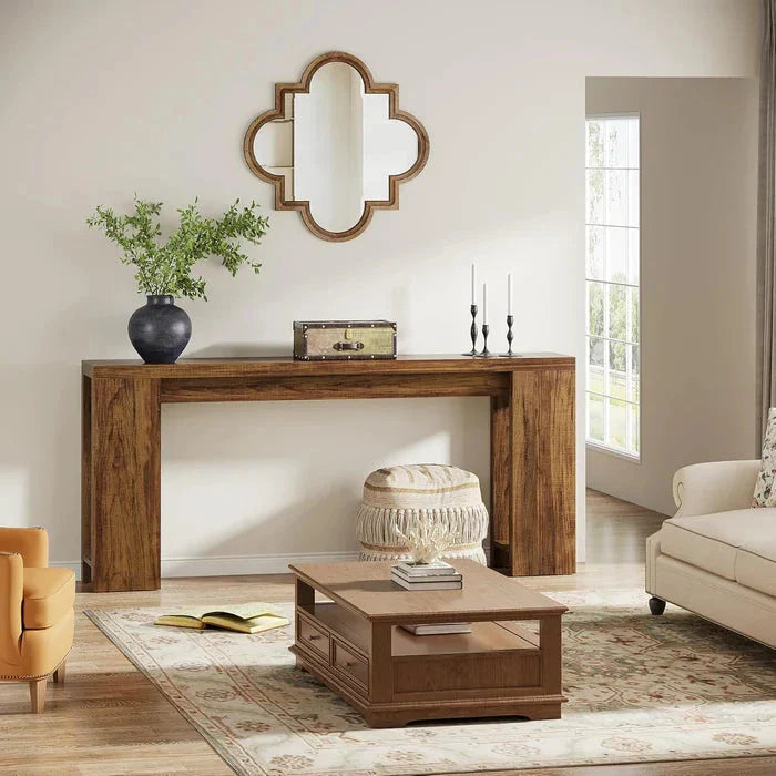 160cm Rustic Farmhouse Console Table - Entryway & Sofa Table with Storage