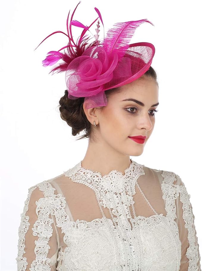 Sinamay Base Flower Fascinator on Headband