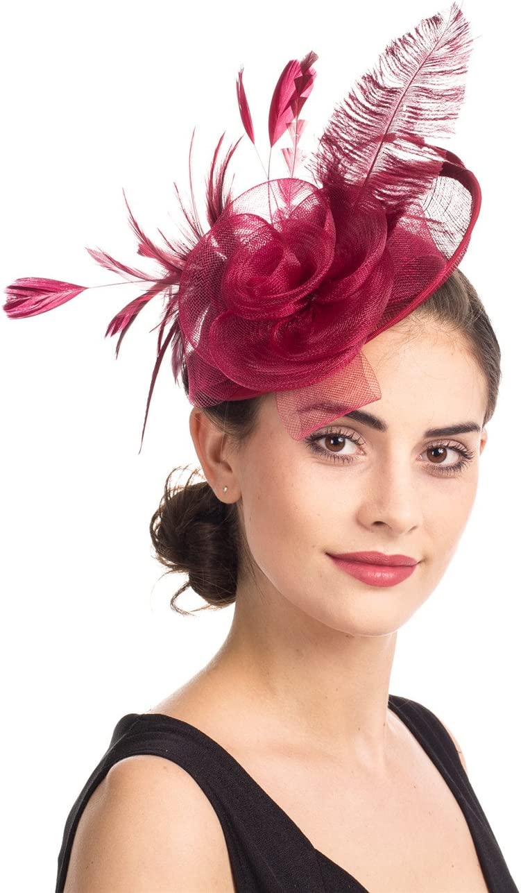 Sinamay Base Flower Fascinator on Headband