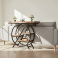 4-Tier Console Table, 100cm Entryway Table with Geometric Metal Frame