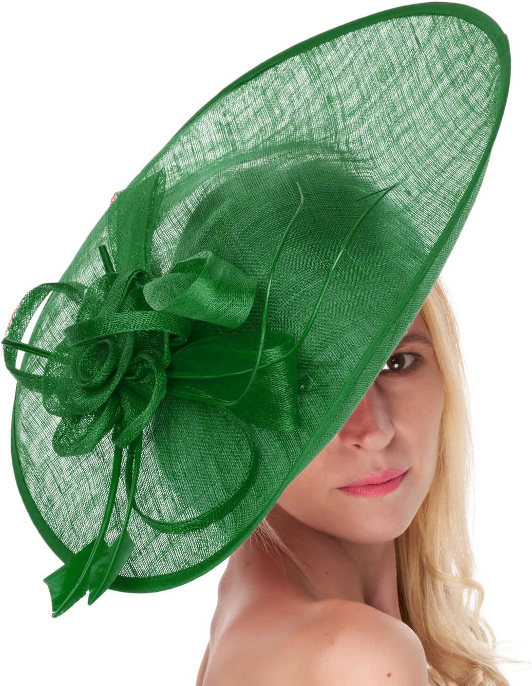 41cm Large SInamay Hatinator Disc Saucer Brim Hat Fascinator on Headband
