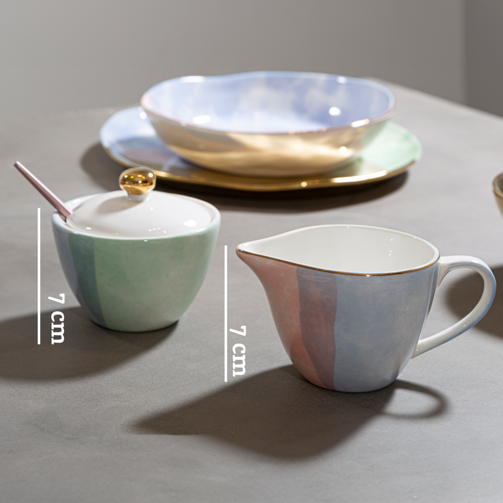 Sugar Pot And Creamer | Colour Of Paradise