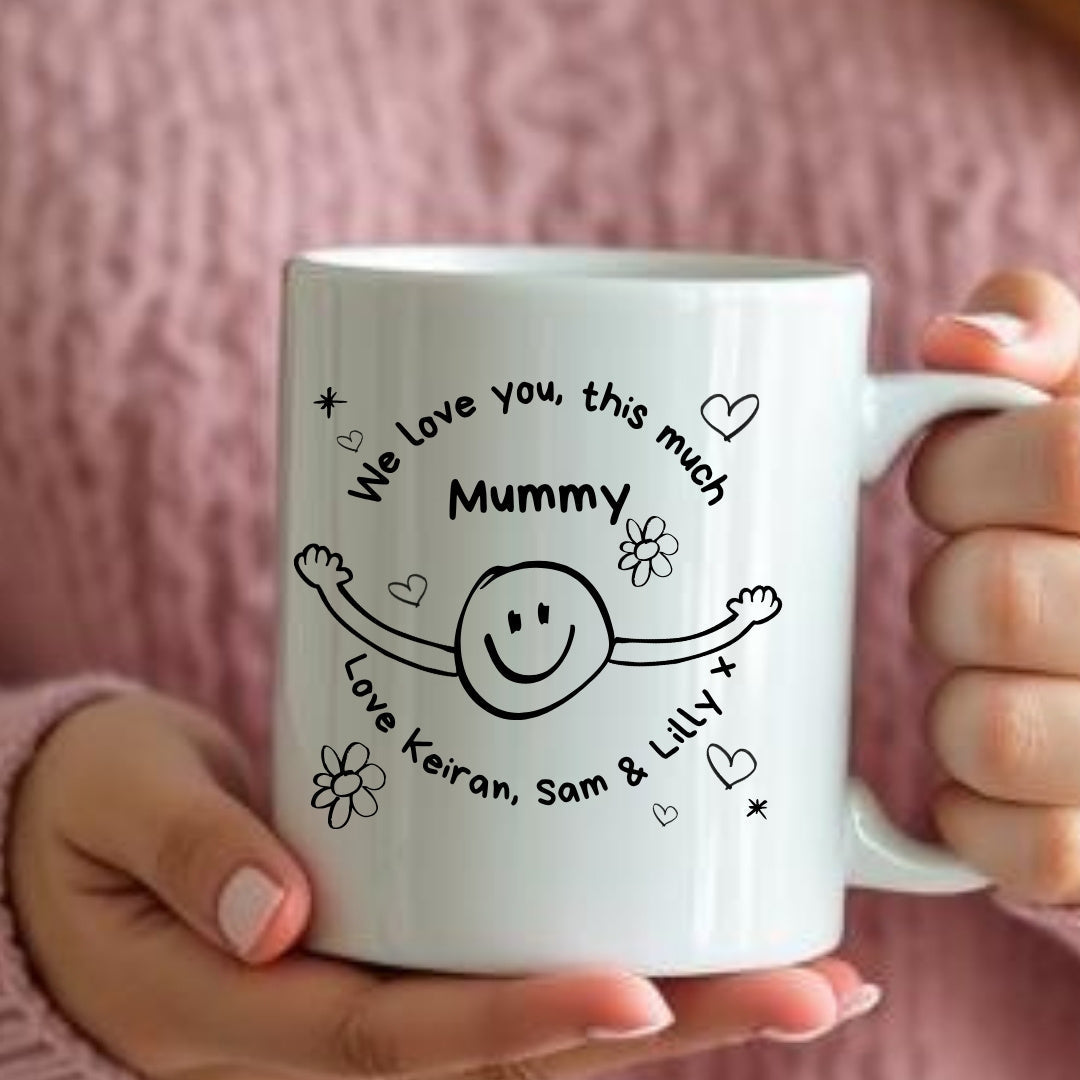 Personalised I Love You This Much Mug | Gift for Auntie, Mummy, Dad