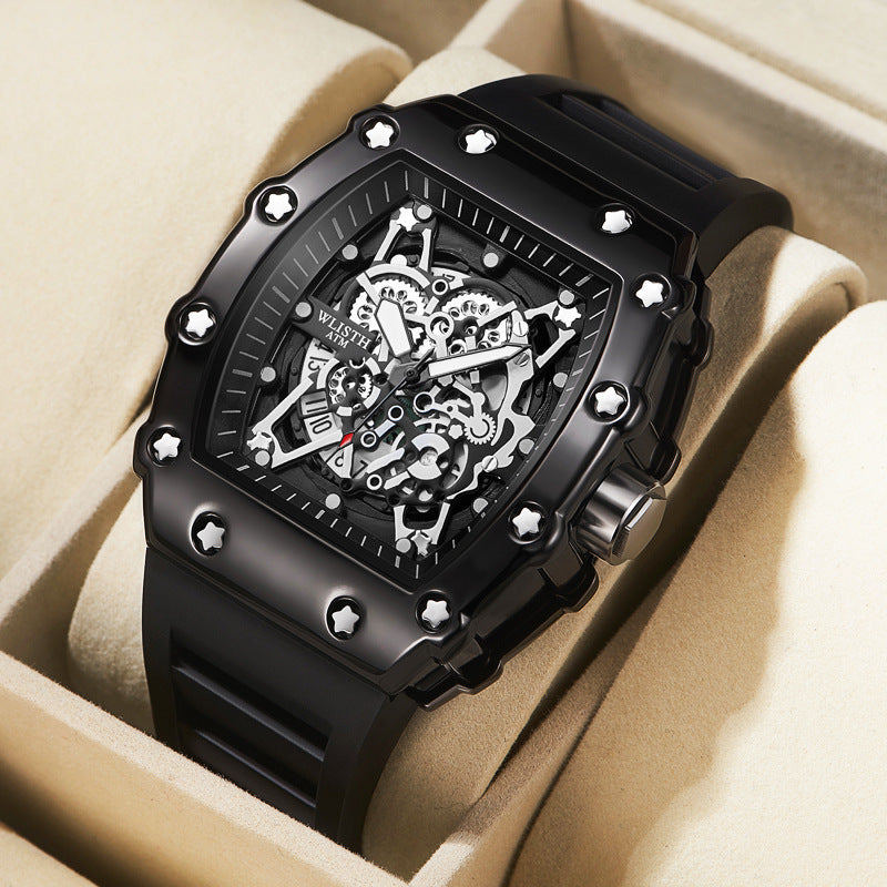 Large Dial Luminous Barrel-shaped Men's Watch