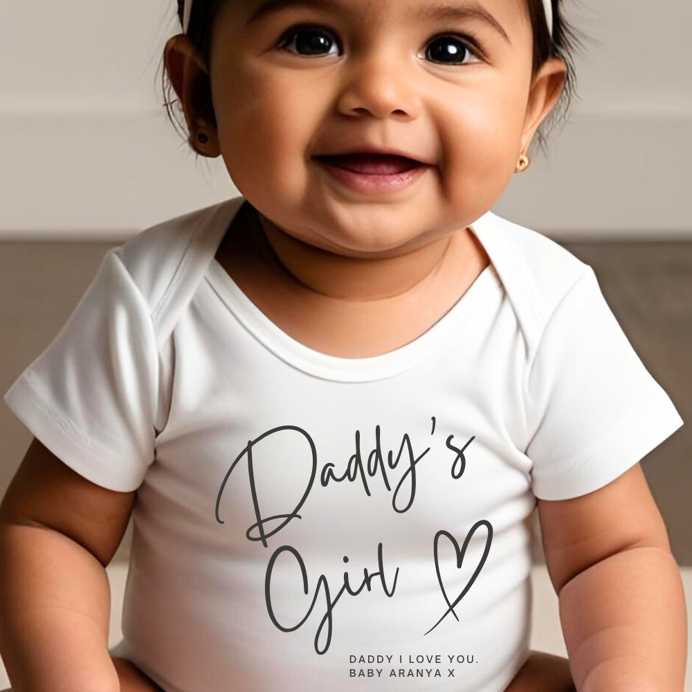 Personalised Daddy's Girl Baby Grow, Vest or Bib with Name