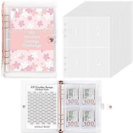 Challenge This Loose-leaf 100-day Saving Certificate Holder Petal Envelope