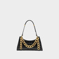 Chain leather shoulder bag
