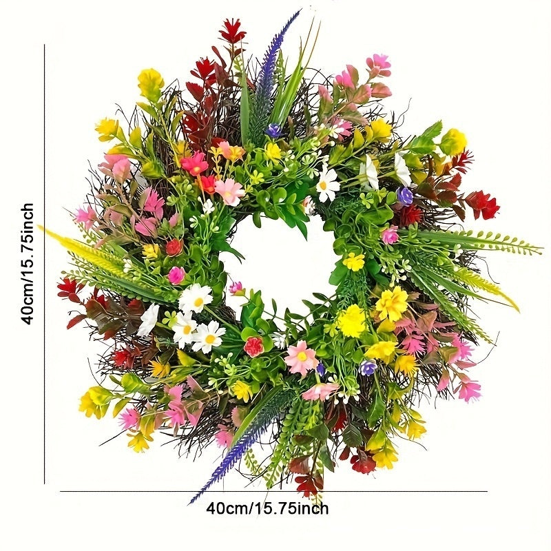 Simulated Plant Wildflower Wreath Ornament