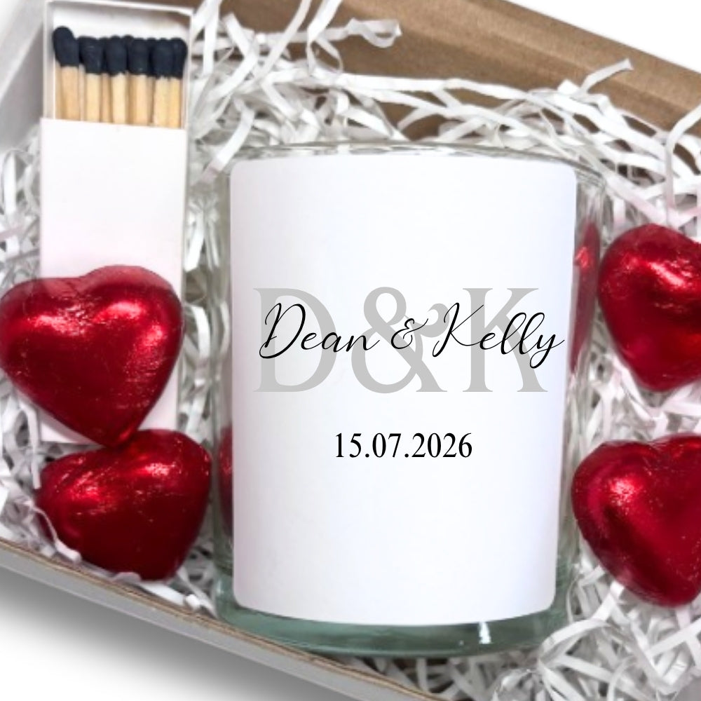 Personalised Mr & Mrs Couples Initial Candle Gift Set | Keepsake for Couples