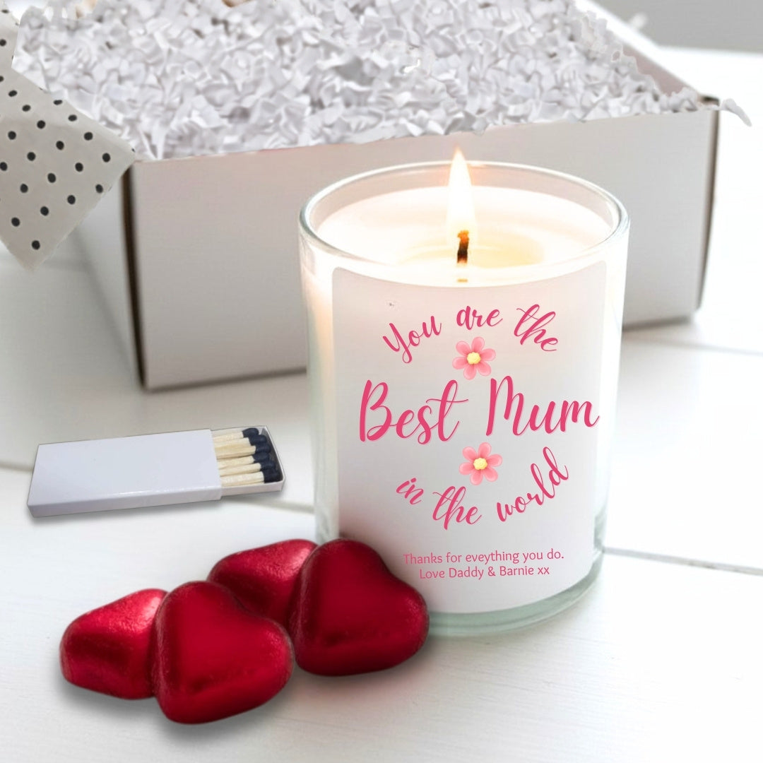 Personalised You're The Best Mum In The World Candle Gift Set | Mothers Day, Birthday