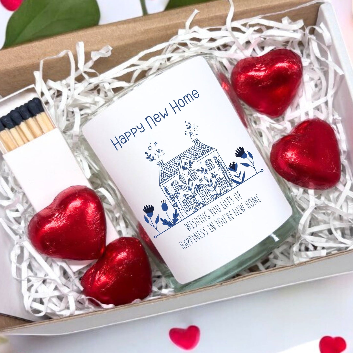 Personalised Happy New Home Candle Gift Set | Keepsake for Family, Friends
