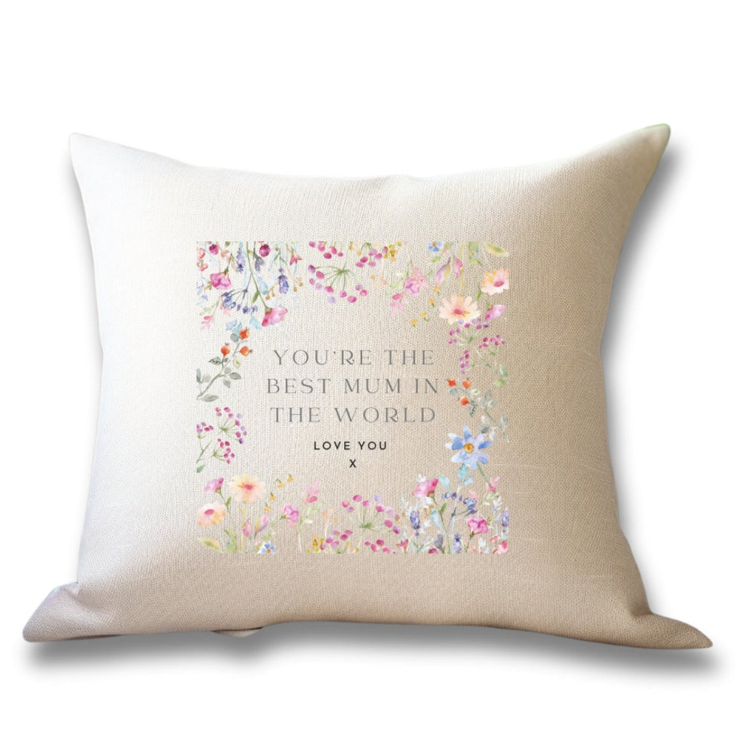 Personalised Best In The World Cushion | Mum, Friend, Nana, Aunty