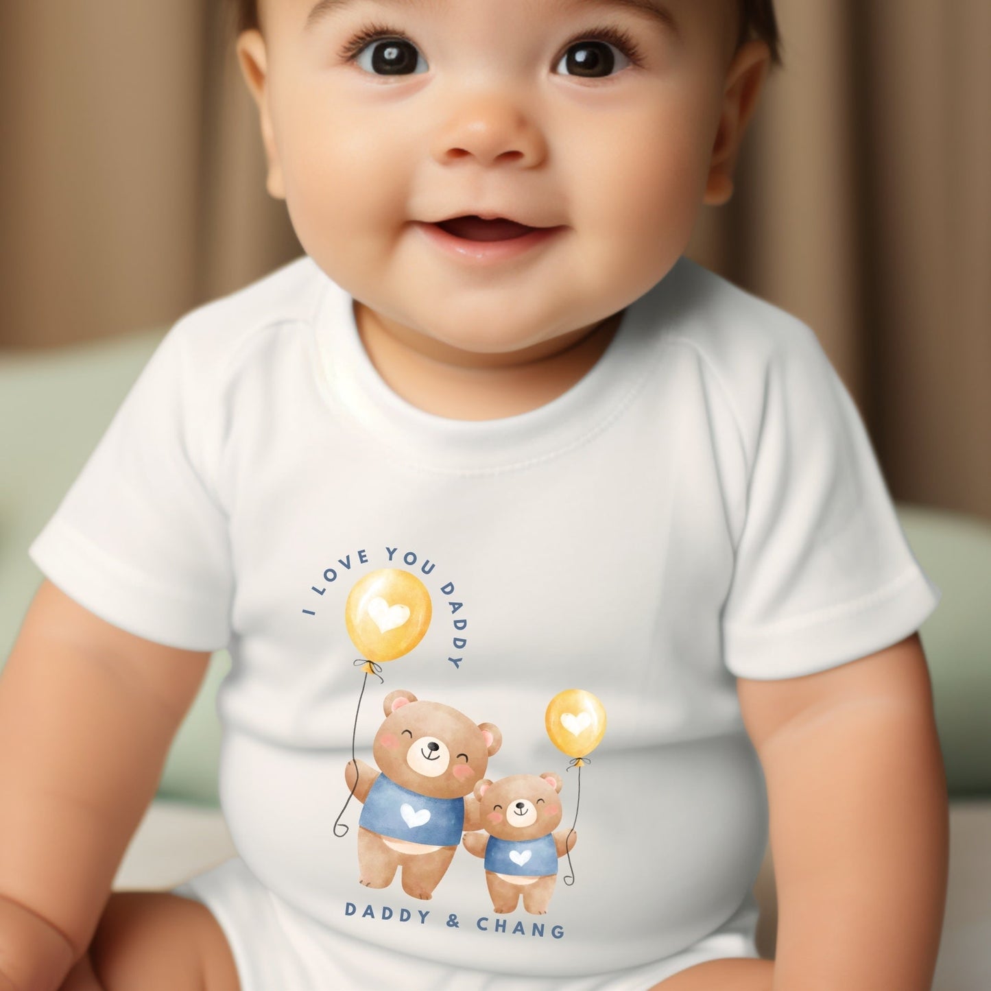 Personalised Daddy & Little Bear Babygrow | Name Vest or Bib UK