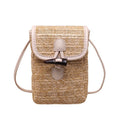 Women's Simple Casual Straw Phone Crossbody Bag