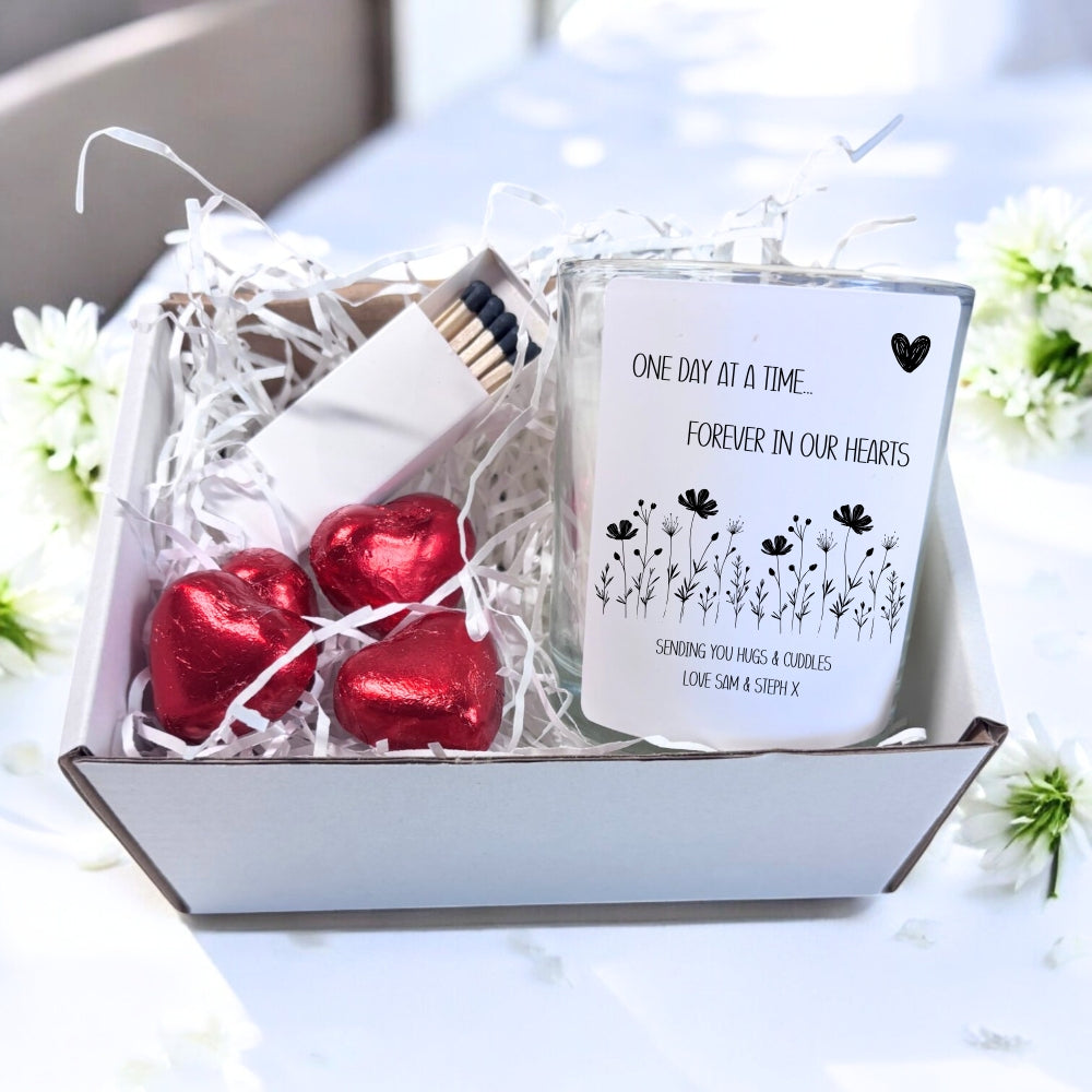 Personalised Forever in Our Hearts Candle Gift Set | Keepsake for Family, Friend