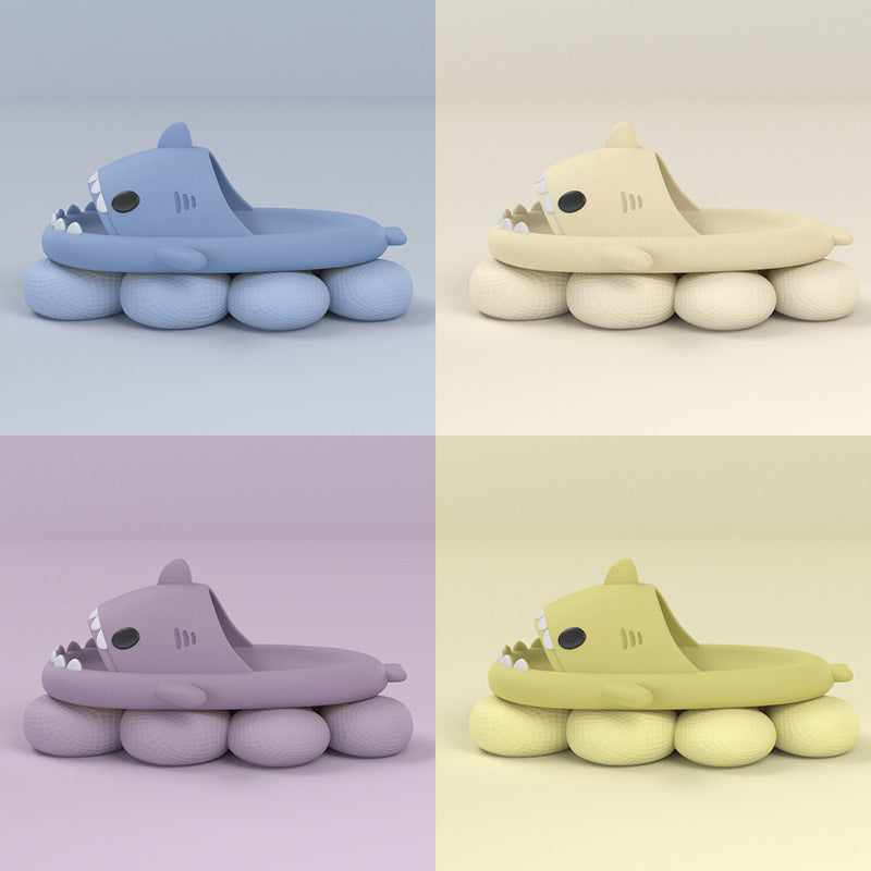 Cartoon Shark Slippers Funny Cutes Soft Slipper Indoor Outdoor  Shoes For Women Men Couples
