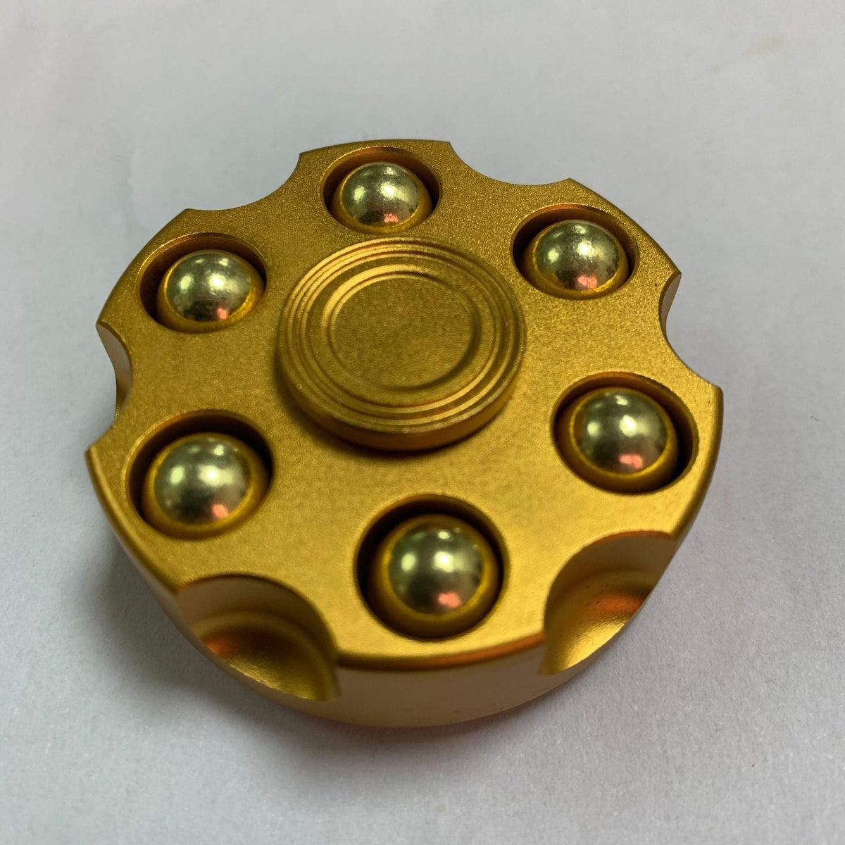 Unique Brass Gun Revolver Bullet Fidget Toy Spinner Copper Hand Spinners Detachable Rotating Sensory Finger Top For Kids Adults