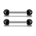 Black Full Drill Ball Straight Wings Heart Shaped Body Piercing Jewelry