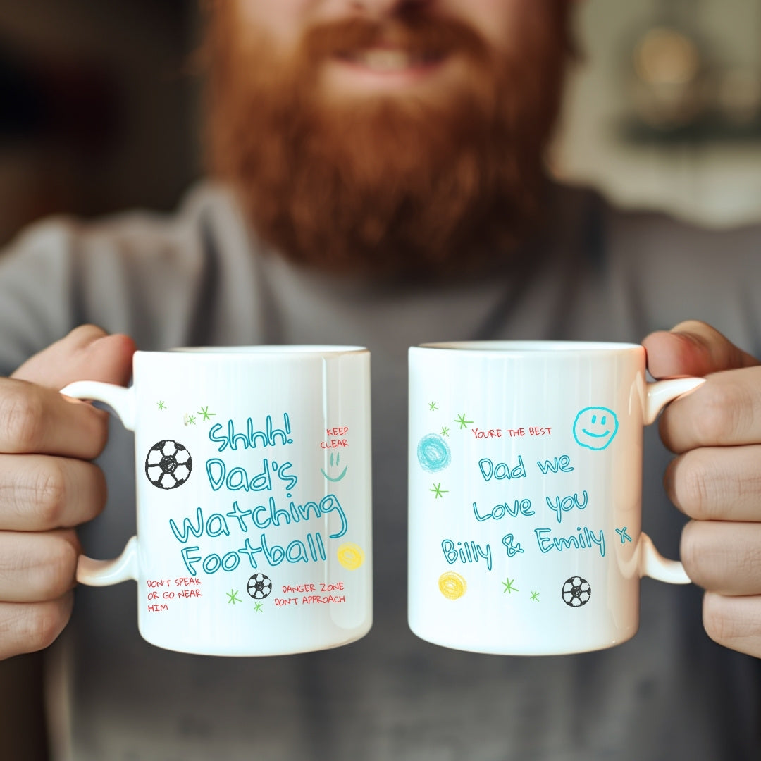 Personalised Dad's Watching Football Mug | Gift for Dad, Uncle, Friend