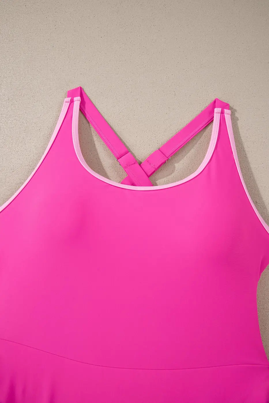 Pink Swim Dress With Built-In Shorts One Piece Swimsuit Women UK