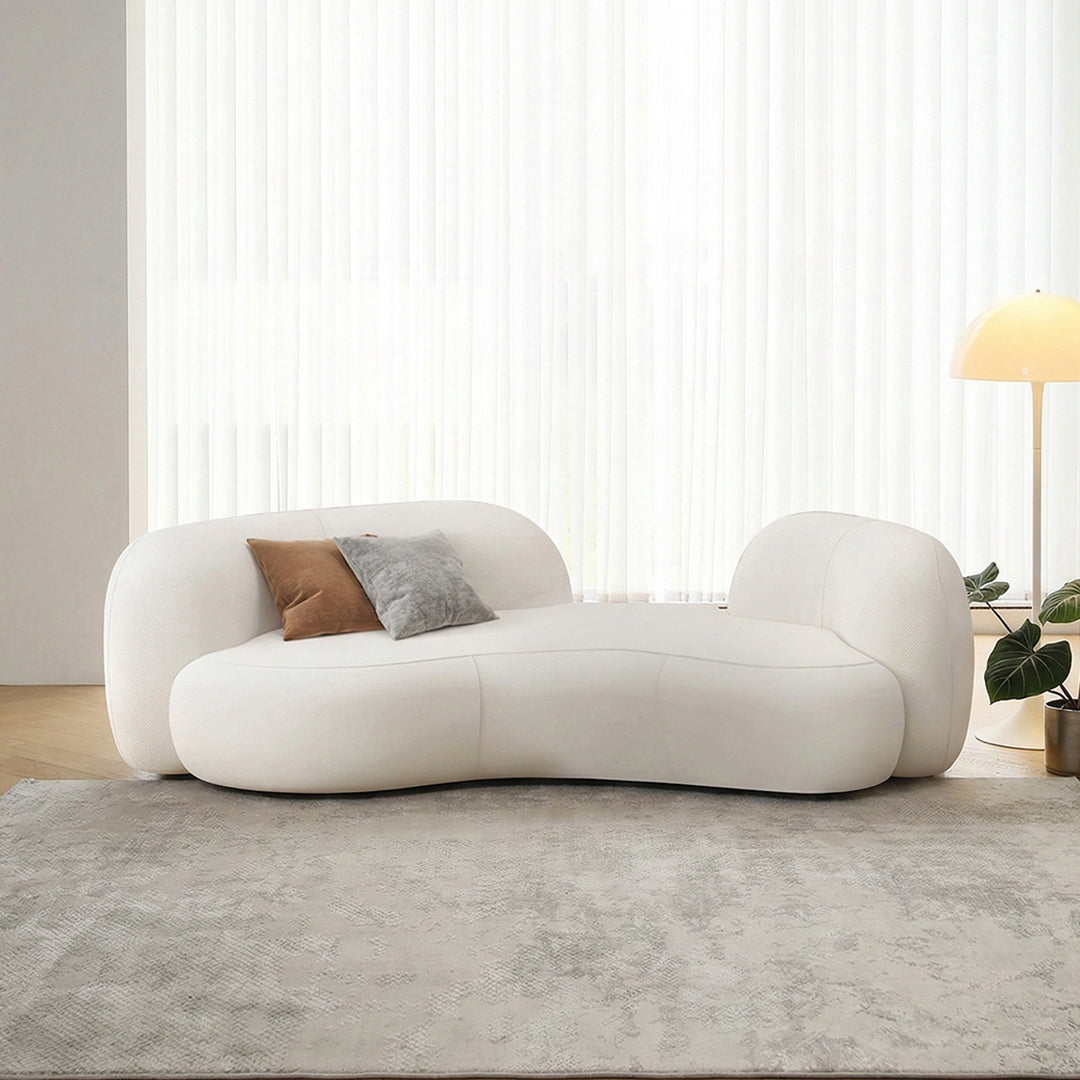 Elara Modern Curved Two Seater, Three Seater Sofa, Boucle