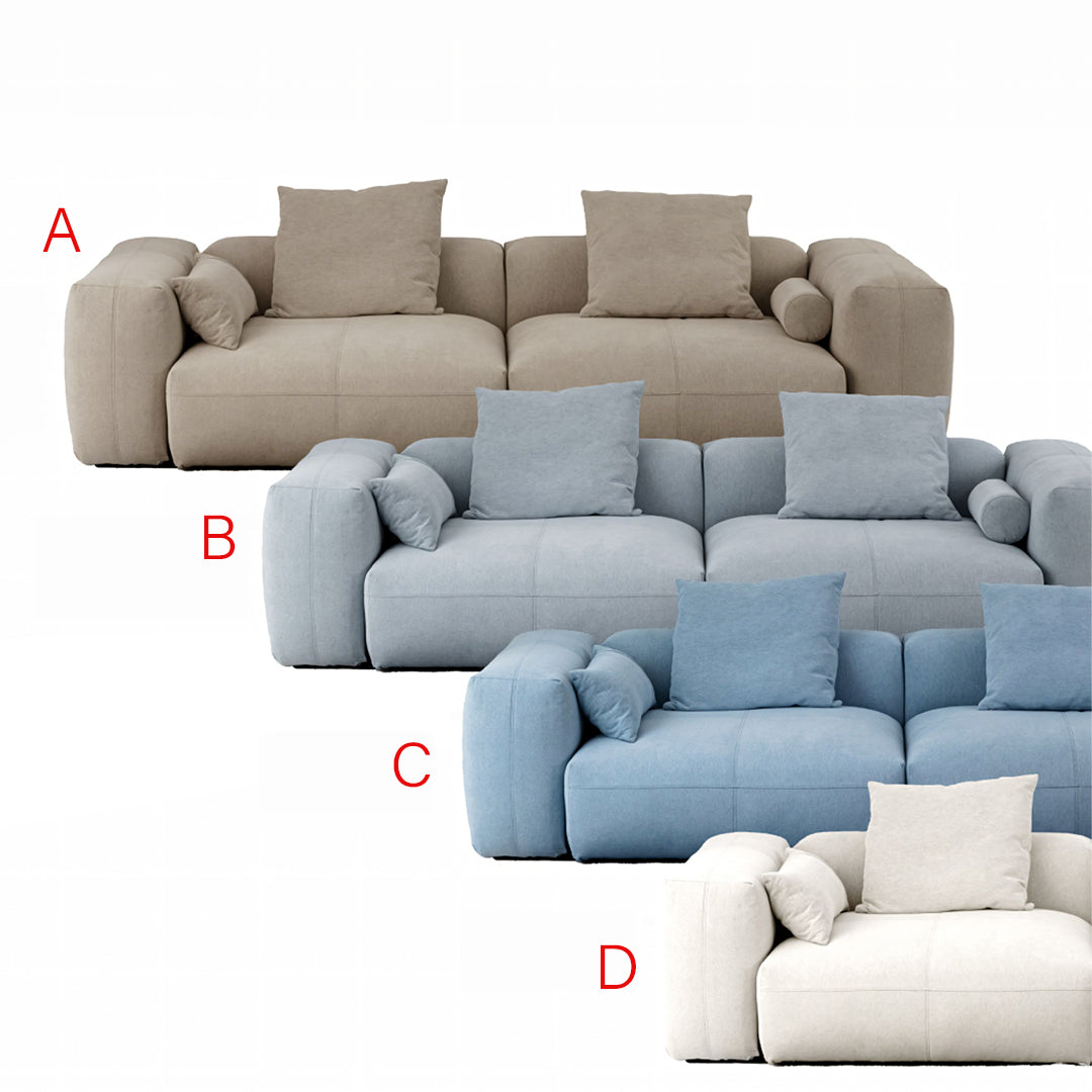 Gagnon Modular Sofa, Two Seater Sofa, Blue