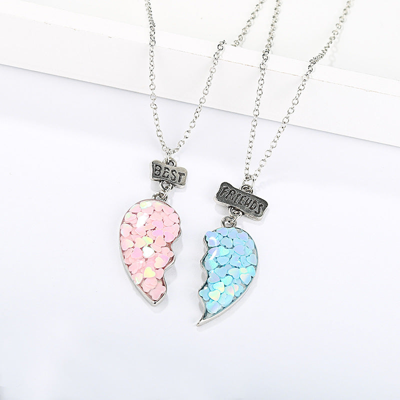 Epoxy Cartoon Alloy Jewelry New Sequin Love Heart Shape