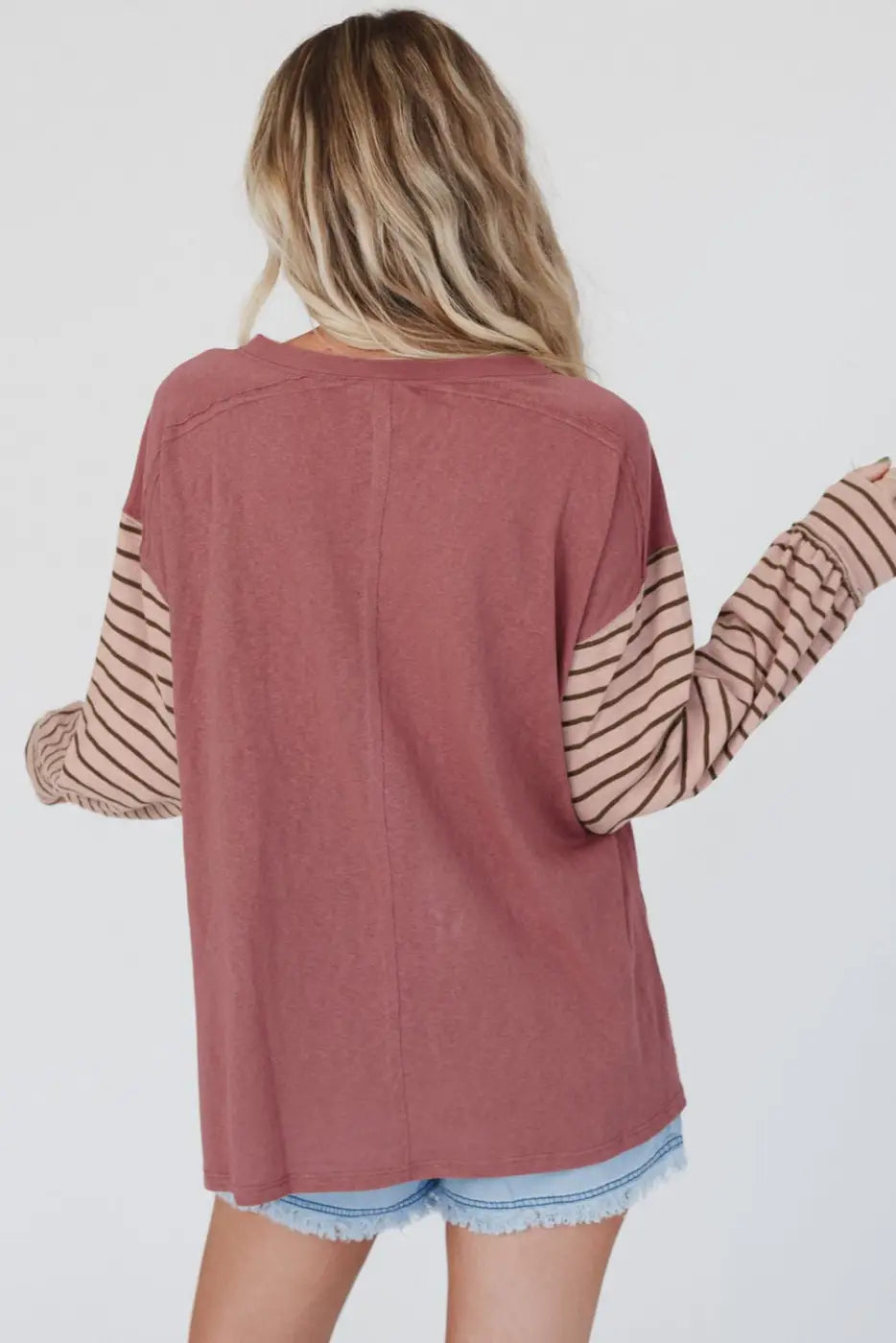 Color Block Bishop Sleeve Top Women UK