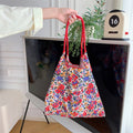Large Capacity Hand Shoulder Bag Drawstring Floral