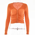 Top Female Fashion Sexy Spice V Neck