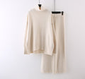 Women's Clothing Casual Sweater Wide Leg Pants Two-piece Set