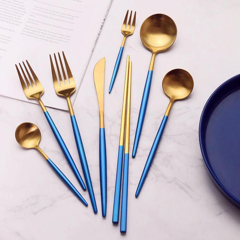 8 Piece Cutlery Set, Blue